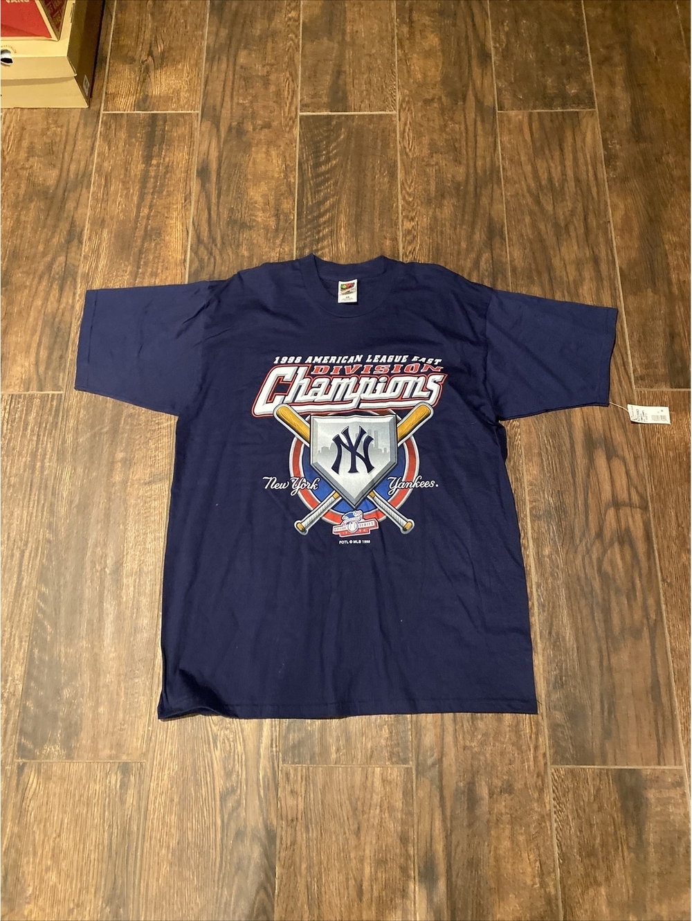 NWT 1998 New York Yankees American League Champions Official Shirt XL Blue